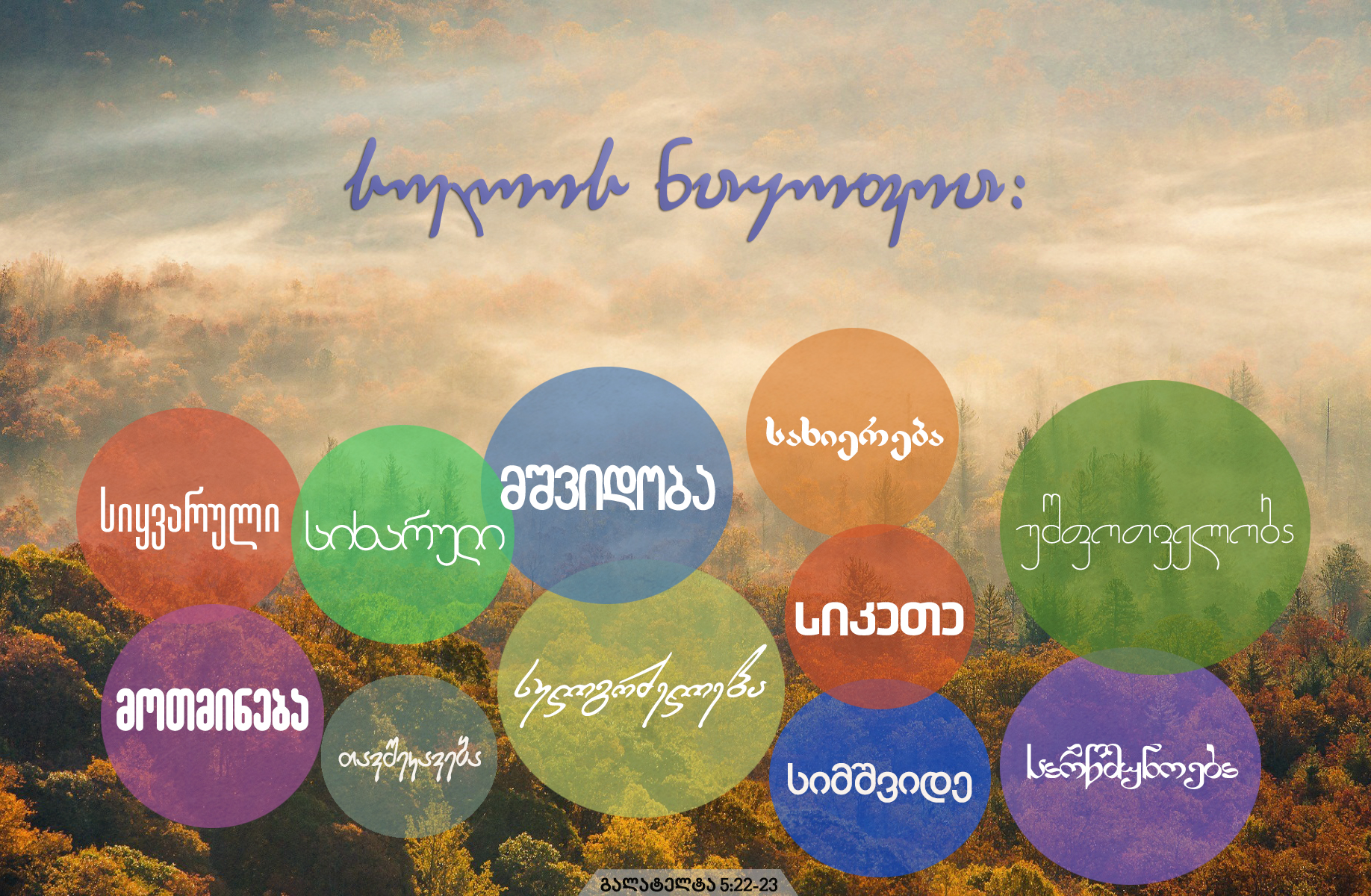 ნება მივცეთ სული წმიდას ზრდიდეს ჩვენში ნაყოფებს